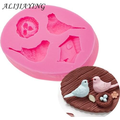 Bird nest and egg shape silicone molds Fondant Cake tool for Cupcake Decorating Sugarpaste Craft Bakeware D0556
