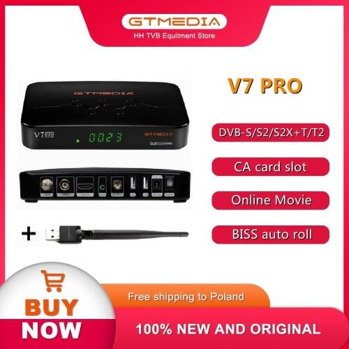 GTMEDIA V7 Pro Satellite Receiver TV Receptor 1080P DVB-S2 T2 CA Card Support DVB S2 PK Freesat HD Decoder V7S2X With Usb Wifi