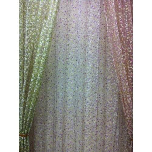 30M tulip floral design rustic voile sheer Curtain fabrics luxury tulle panel for bedroom window tulle drapery Jacquard sheet