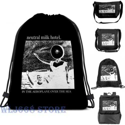 Funny graphic print shoulder Bags women Neutral Milk Hotel In the Aeroplane Over the Sea Single shoulder backpack travel men