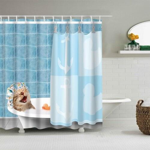 Shower curtain bathroom decoration with hook curtain interesting cat shower curtain 180x180 creative personality shower curtain