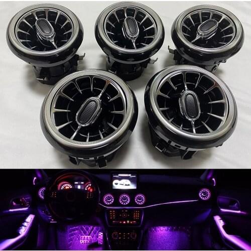 12-color LED Car Air Vent Outlet Turbine Nozzle Atmosphere Lamp For Kia Stinger Center Airvent Ambient Light DIY