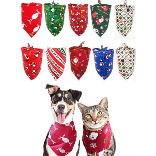 30 Pcs Christmas Dog Bandana Scarf Triangle Bibs Kerchief Pet Costume Accessories For Small to Large Dogs Cats Wholesale X2