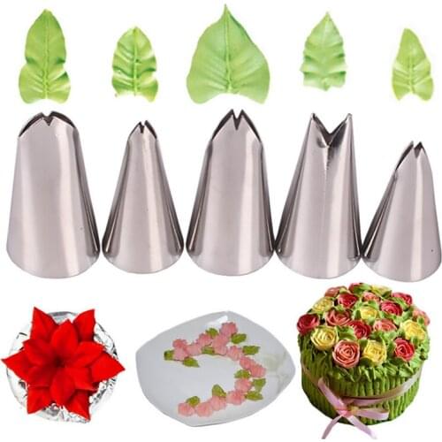 5Pcs/Set Cupcake DIY Russian Flower Icing Piping Nozzles Pastry Cream Tips Kitchen Pastry Cupcake Baking Pastry Tools