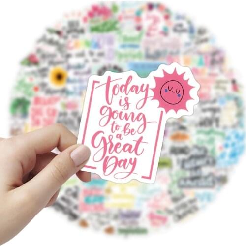 50/100pcs Inspirational Life Quotes Stickers Motivational Phrases Sticker Laptop Study Room Scrapbooking Office Graffiti Decals