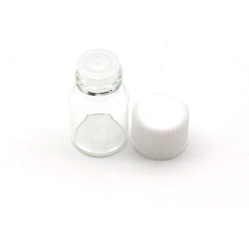 50pcs 2ml Mini Clear Perfume Sample Glass Bottle with Orifice Reducer and Cap Small Essential Oil Vials Free Shipping