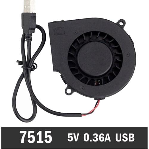 50Pcs Gdstime DC Centrifugal Blower Fan USB 5V 7515S 75x75x15mm 75mm Blower Cooling Cooler Fan