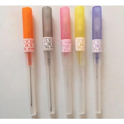 50pcs Veterinary Disposable IV catheter IV Cannula Intravenous Catheter with Needle Injection Type 20G 24G 26G