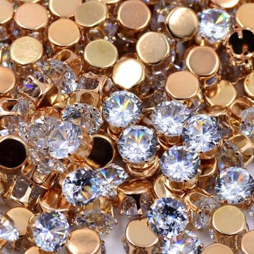 6Mm 8Mm 100Pcs Sewing Clear Zircon Crystals Claw Rhinestones Bridal Exquisite Diamond Appliques Stones Flatback Strass For Dress