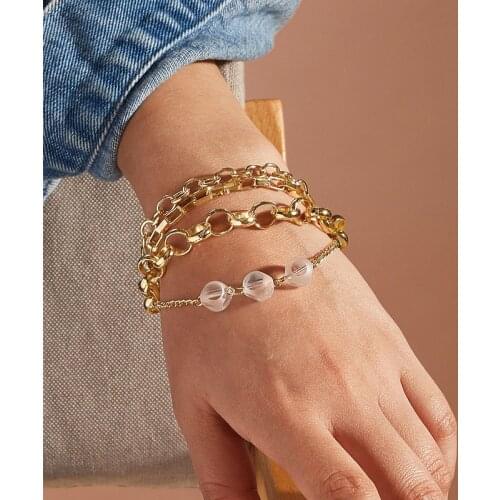 Hot Fashion Hand Decorative Lobster-Claw-Clasps Western Style Crystal Ball Beaded Bracelet For Women Female Made In China 2021