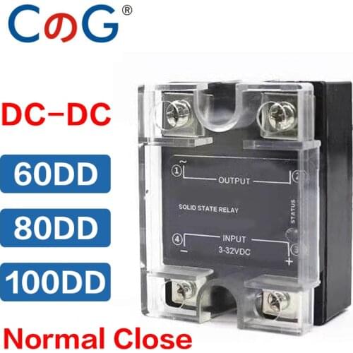 CG 60A 80A 100A DD NC Normally Closed SSR Single Phase DC Control DC Heat Sink SSR-60DD 80DD 100DD NC Solid State Relay