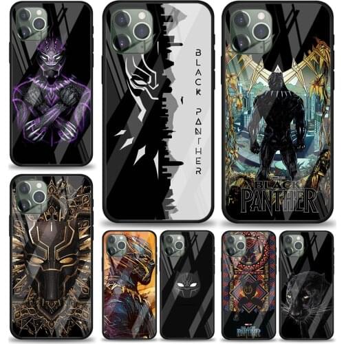 Black Panther Art Tempered Glass Cover For Apple IPhone 12 Mini 11 Pro XS MAX XR X 8 7 6S 6 Plus Phone Case Coque