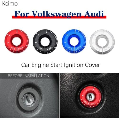 NEW Car Engine Start Ignition Cover Styling Ringhole Sticker Accessories Case For Volkswagen Golf 7 VW Polo Passat For Audi