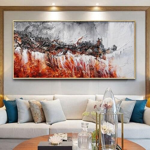 DDWW Canvas Painting Modern Culture Style Red Abstract Oil Painting Canvas Wall Art Picture Poster for Home Decor
