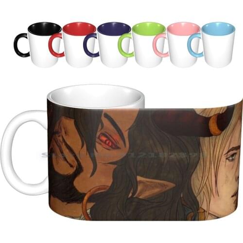 Wrathion & Anduin In Art Nouveau Style Ceramic Mugs Coffee Cups Milk Tea Mug Wow Wranduin Anduin Wrathion Shadowlands Fan Art