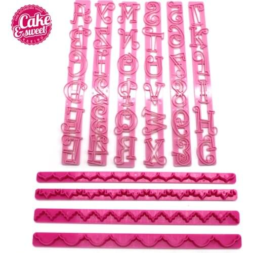 Lace Letter And Number Molds Cute Fondant Cake Pastry Stencil Flower Plastic Moulds Cake Decorating Tools 10Pcs/Set