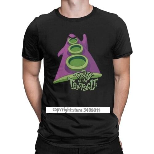 Vintage Day Of The Tentacle Tee Shirts Men Crewneck Pure Cotton Tshirts Tee Shirt Clothes