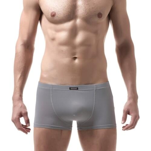 Mens Boxer Shorts Ice Silk Ultra-thin Male Underwear Calzoncillos Hombre Male Panties Masculina Cueca Sexy Penis Pouch Gay Trunk