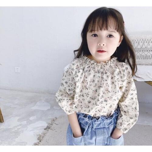 2020 new wholesale girls floral shirt full sleeve fashion girls blouse 1-6 years HJ759