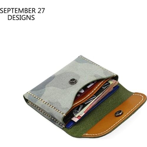 New Fashion Organizer Credit Card Purse Genuine Leather Luxury Handmade Camouflage Storage Coin Pouch Hasp Wallet Money Bag