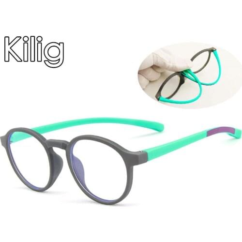 Blue Light Blocking Glasses Kids Sunglasses Flexible Eyeglasses Children Reading Optical Frame Computer Glasses Girls Boys