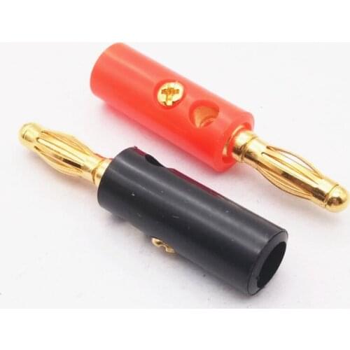 4mm Gold-plated Banana Plugs Connectors For Audio Wholesale Audio Speaker Screw Adapter