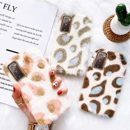 Rabbit cute Fluff Silicone Cover For Coque Samsung galaxy S20 FE S21 Ultra Note 20 S10 e A50 A51 A21s A10 A12 A32 M12 Plush Case