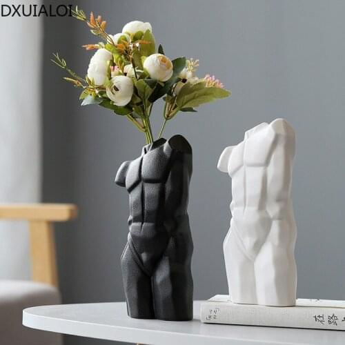 Nordic creative abstract human body vase ceramic crafts office living room desktop flower arrangement vase home decoration