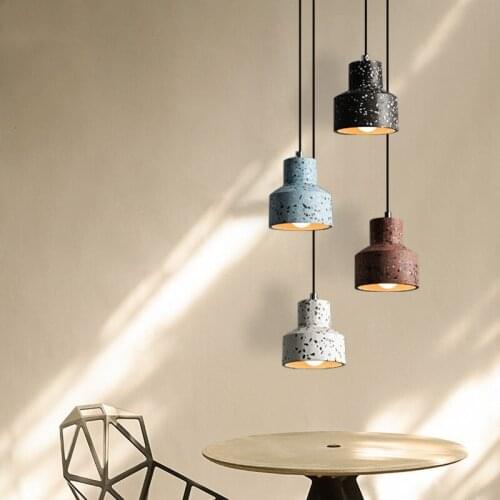Nordic designer pendant light Coffee Shop Bar Kitchen Island terrazzo luminaire indoor home cement beton light