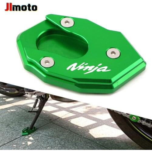 High Quality For KAWASAKI NINJA 250 ninja 300 650 1000 Z800 Z1000 Z900 ZX10R CNC Kickstand Foot Side Stand Enlarge Extension Pad