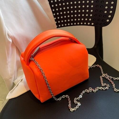 Candy Color Square Crossbody Bag Phone Purses 2021 New High-quality Casual Nylon Womens Designer Handbag Chain Messenger Bag