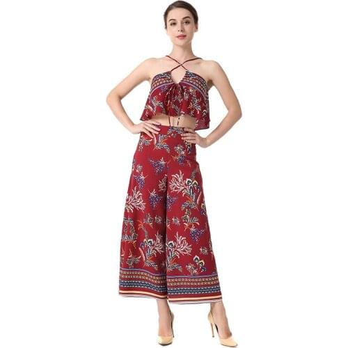 YSMILE Y Summer New Women Sexy Print Set Casual Personality Camisole Suit Loose Holiday Wear Indie Folk Style Set For Female