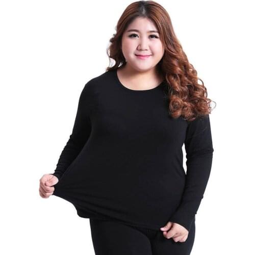 Long Johns for Ladies Autumn Winter Wear Warm Thermal Underwear Set Women Fleece O-neck Second Skin Female Big Plus Size 5XL xxl