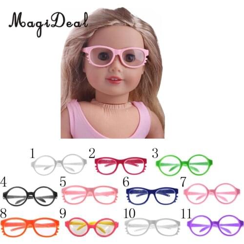 1Pair Cute Doll Glasses Black Eyeglasses Made for 18 inch American Doll My Life Dolls Clothes Accs Children Girls Toy