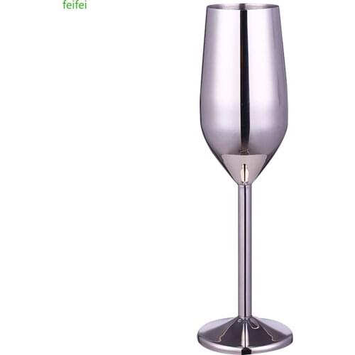 1 PC Stainless Steel Bar Cup Wine Glass 220ml Champagne Cup Metal Cocktai Goblet For Bar Restaurant Bar Accessories