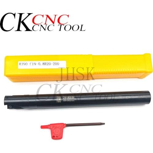 1pc R390 C19-0.8R20-200L milling cutter holder end mill arbor anti-vibration right-angle machine tool CNC milling tools for R390