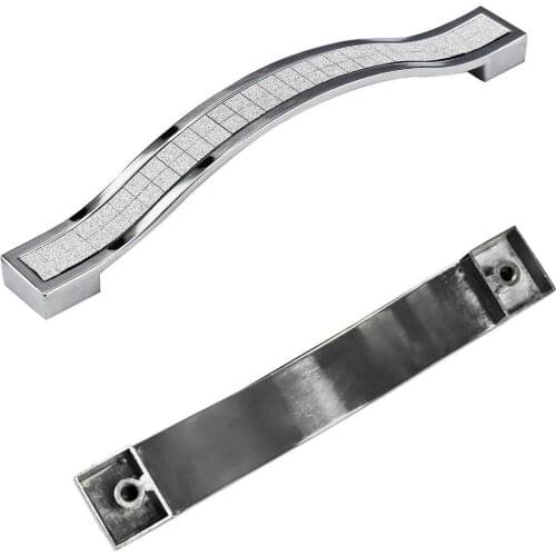 10 x Crystal Furniture Handle Bar Grip Handle Kitchen Cabinet Drawer Door Handles Silver 128mm