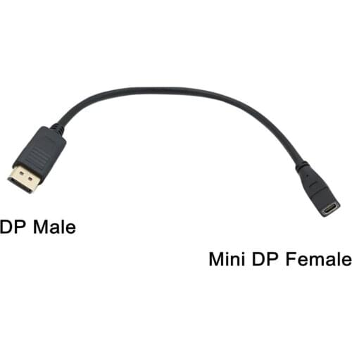 1X Display Port DP Male to Mini Display Port Female Monitor Connector Adapter Cable 30cm