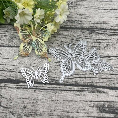 2PCS Butterfly Paper metal cutting dies mold Round hole label tag Scrapbook paper craft knife mould blade punch stencils dies