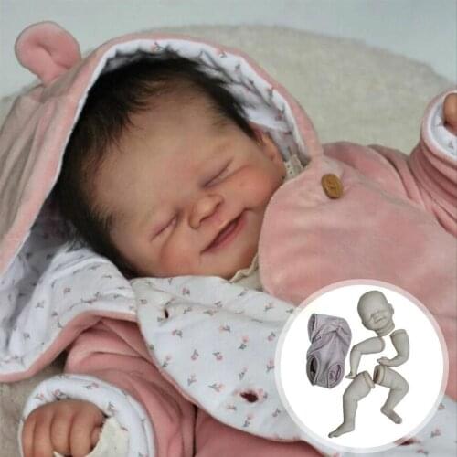 21Inches Lifelike Sleeping Newborn Vinyl Unpainted Soft Real Full Toys DIY Doll Fresh Color Skin Set U9V8