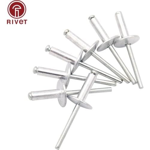250 Pcs 4.8mm Large Flange Blind Rivets Aluminum ( AL) POP Open Blind Rivet for Motor Vehicle
