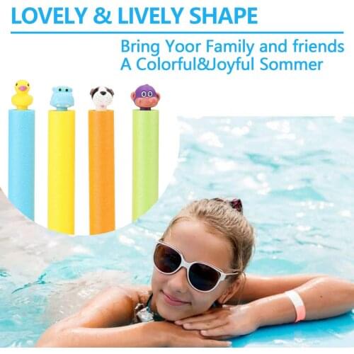 4PCS Children Cute Animal Push-Pull Foam Water Gun Shooter Soaker Blaster Toys for Swimming Pool Beach Sand Summer Outdoor Toy