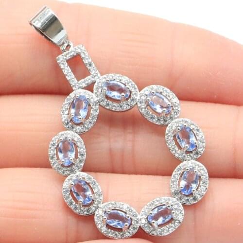 40x40mm SheCrown Big Size Beetle Shape 10.8g Created London Blue Topaz For Women Silver Pendant Eye Catching