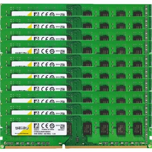 Wholesale / Volume 2R X 8 2GBx100pcs DDR2 667MHz Desktop Memory PC2-5300 240sPins 1.8V Non-ECC Unbuffered UDIMM RAM