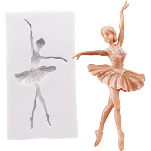 Dancing Girl Ballet Dancer Silicone Mold Sugarcraft Chocolate Cupcake Baking Mold Fondant Cake Decorating Tools