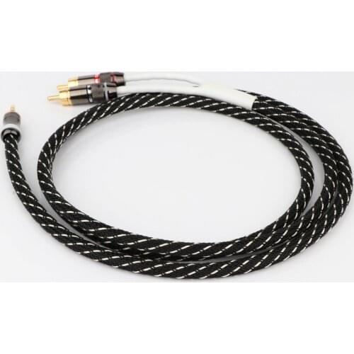 HiFi Audio Signal Wire Cable With 3.5mm To 2 Gold Plated RCA Cable