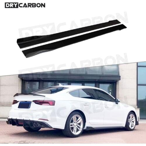 2Pcs/Set Carbon Fiber Car Side Skirts Extension Body Apron Lip for Audi A5 Sline S5 RS5 Car Styling FRP Bumper Prodect
