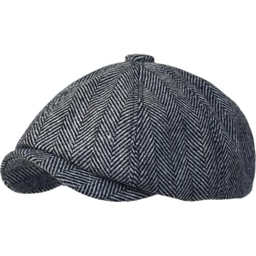 Peaky Blinders Hat Mens Newsboy Hats Vintage Herringbone Octagon Cap Women Berets Gatsby Flat Hat British Painters Hats Soft