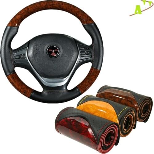 Hand-sewn Crystal Style Steering Wheel Cover Fashion Sport Microfiber Leather Material Four Seasons Handle Cover Anti-skid Wear