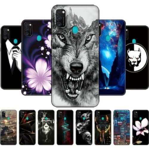 For Samsung M21 Case 6.4" Soft Silicon Cover For Samsung Galaxy M21 M 21 m215 Phone Back Bumper Funda black tpu case